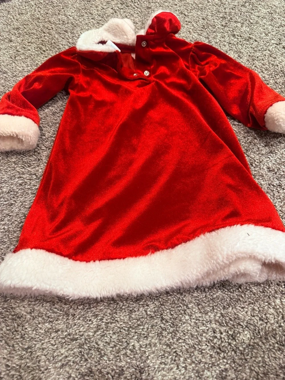 Vintage Wonder Kids Toddler Girls Doll-Red Velvet White Fur-Christmas Dress 2t